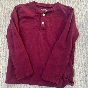 J Crew Crewcuts Kids Maroon Long Sleeve Tee